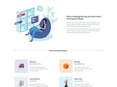 Moving Company - About clean colorful desktop flat minimal modern simple