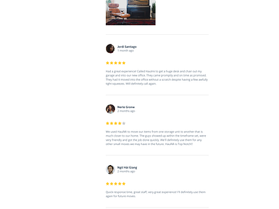 Moving Company - Customer Reviews clean colorful customers desktop flat illustrations minimal modern rating ratings reviews simple stars users