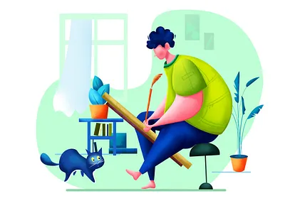 Quiet painting app art branding design flat icon illustrator ui ux website