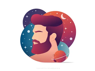 Spaceman colors gradient spaceman vector vector illustration