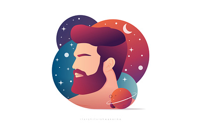 Spaceman colors gradient spaceman vector vector illustration