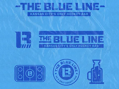 Blue Line Hockey Bar bar blue line brand branding hockey hockey logo hockey stick icon icons illustration kansas city kc logo mark sports sports bar
