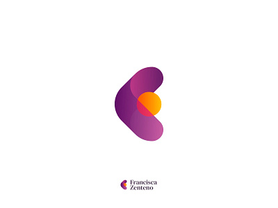 F brand branding color flower hug logo logotype marca purple yellow