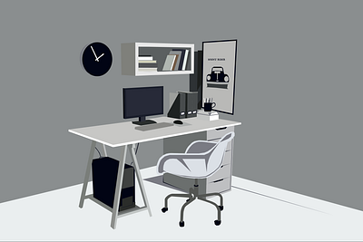 Workoholic Room animation branding design digital art illustration logo room ui ux web work