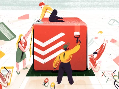 Todoist Foundations – Illustration app illustration live productivity project real task management todo todoist