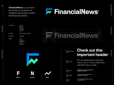 FinancialNews - Logo Design 📈 analytics branding branding design chart data f f data finance financial fn monogram insight letter monogram logo logo design logomark money monogram news site visual identity