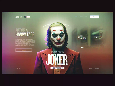 Joker UI Concept 2d 2d animation 3d 3d animation animation c4d concept joker joker movie landing page motion motion design motion graphic nortix trend trending user interface video vintage