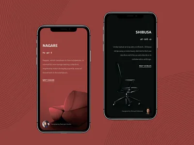 Okamura - Furniture Company Landing Page black branding clean creative design furniture illustration landing layout portfolio red ui web