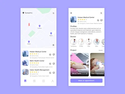 Health Examination App app design health app ui