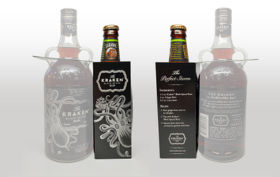 Kraken Black Spiced Rum carton design beverage packaging brand engagement branding consumer goods graphic design illustration package design print design rum spirits vector