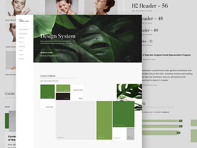 Design System - Plastic Surgery atomic design clean design system greens landing page minimal style guide styleguide ui user inteface ux web web design