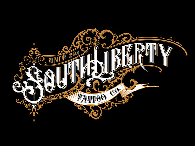 South Liberty Tattoo craft graphic design handlettering lettering logo ornaments tattoo typography vintage