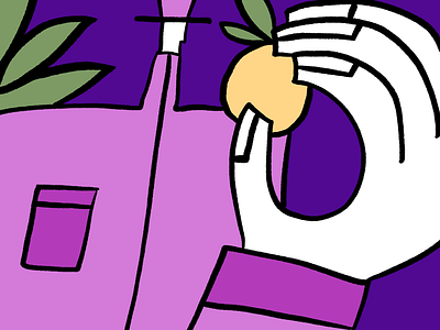 Man holding a lemon holding illustration lemon man