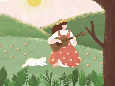 Voice of guitar app art design illustration illustrator ui ux vector web website