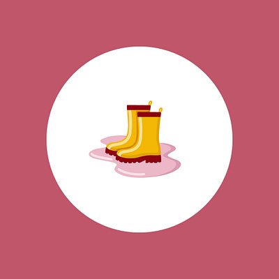 100 days of vector illustration day 53 100 days of illustration 100daychallenge 100days adobe illustrator autumn autumn collection autumn colors design detail illustration illustration puddles rain boots rainbow vector vector illustration