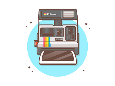 Polaroid 📸 camera cute icon illustration logo minimal old photo polaroid retro selfie vector