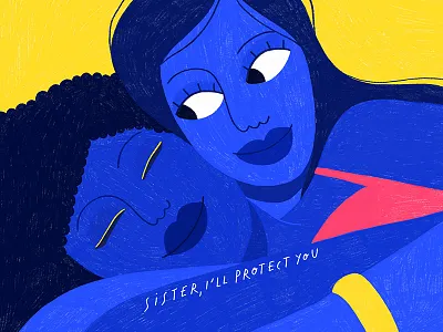 Sister love - art artist colors draw drawing drawings duo graphism hermana hermanas illustration illustrator love sisters sorority