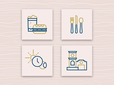 Restaurant Icons beer clock food icon illustration silverware vector
