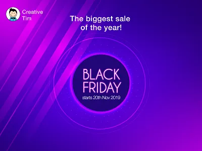 Black Friday 🖤 black friday blackfriday bootstrap 4 dashboard discounts gradients html5 mobile offer react responsive template uidesign uiux web design webdevelopment