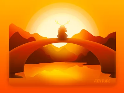 Rising sun of attitude branding chinese design illustration illustrations painter typography ui vector