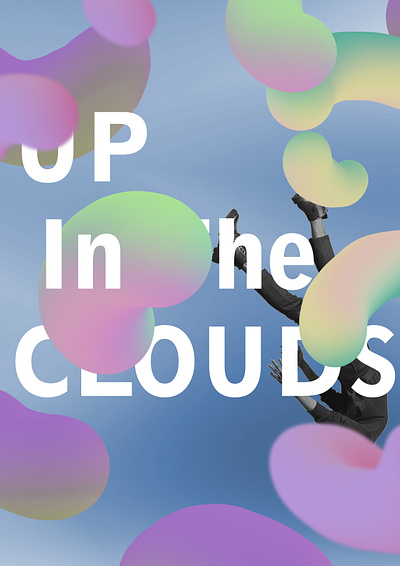 up in the clouds design graphic illustration original type art type design typography vector