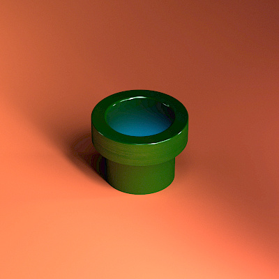 Mario Warp Pipe ii cinema 4d gradient green illustrator mario orange photoshop satisfying