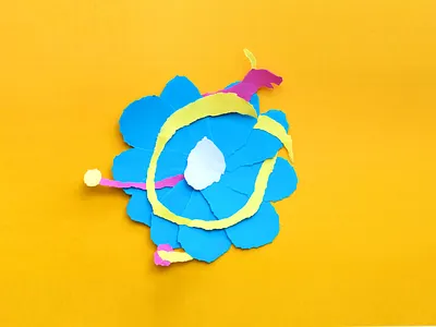 Altri posti in Piedi - February Fairy Tales collage colors conceptual dinosaur fairytales fantasy flower illustration paper papercut