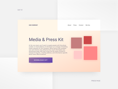 Daily UI Challenge Day #51 challenge dailyui day 51 press page ui ux web design