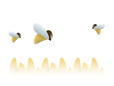 Bees on the field bee design flat gradient grain honey honeybee honeycomb illustraion illustrator minimal nature sugar swarm sweet ui yellow