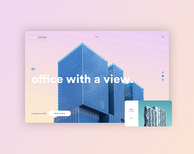 Office with a view architecture colour gradient modern office ui uiux ux view webdesign