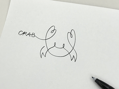 Crab artwork branding crab croquis doodle graphic icon illustration linedrawing logo meanimize minimalism simplicity