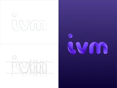 Ivm infotech logo 3d art beautiful branding clean colors golden ratio icon illustration logo typography ui vector