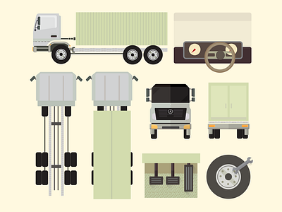 Truck Details 2d illustration design digital illustration flat design flat illustration flat vector illustration vector art vector artworks vector design vector illustration