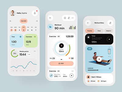 Fitness Goals - App Design app design biotech clinic doctor health health tracking healthcare healthtech hospital medical care medical tracking app medicine mobile app online medicine