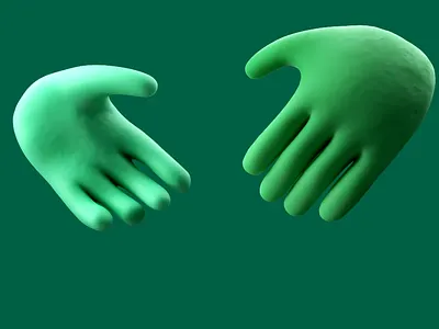 3D Clay Handshake for a Startup 3d animation branding motion graphics ui