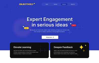Objectively.ai landing page experience landing page ui user ux web