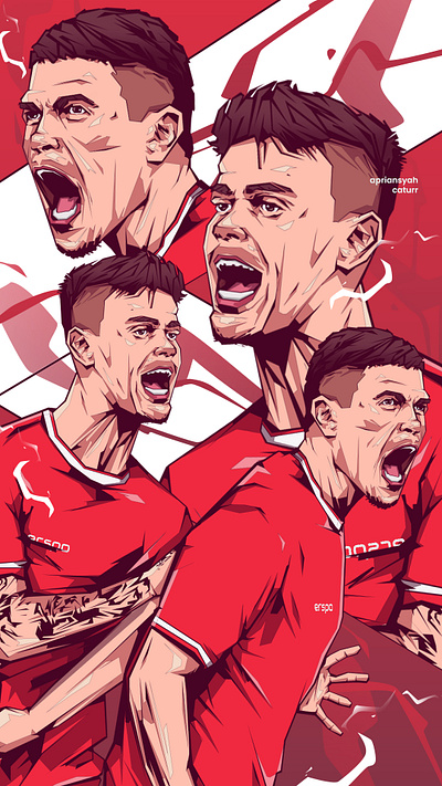 Indonesian national team: Mees Hilgers and Ragnar Oratmangoen design graphic design illustration indonesia ndonesian national team vector