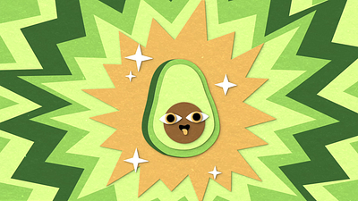 Avocado animation motion graphics stopmotion