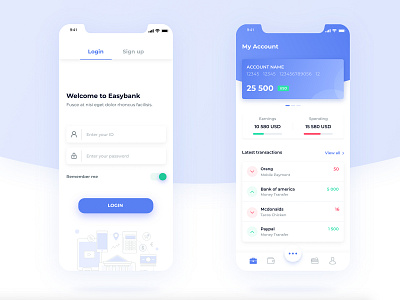 Bank App #1 app bank bank app dashboard design ux login transaction ui design