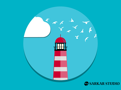 Lighthouse illustration ai branding design graphic design illustration lighthouse lighthouse logo logo motion typography vector