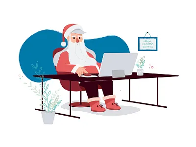Santa's Annual Work ai character chirstmas gifts illustration santa santa claus vector work