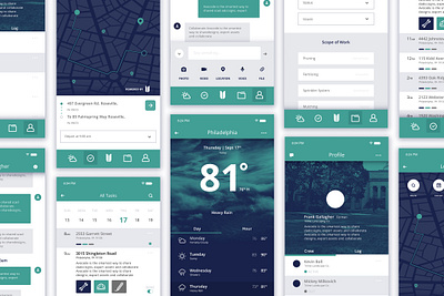 United Landscape Professionals (ULP) App adobe xd adobexd app branding design landscaping management tool navigation philadelphia ui ux weather workflow xd