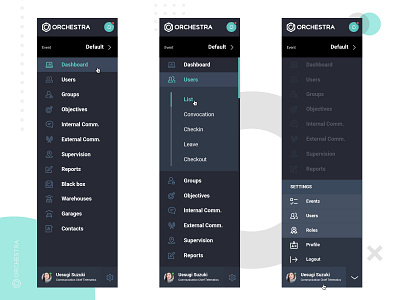 Sidebar Navigation design flatdesign menu menu design nav navigation orchestra sidebar structure ui ux