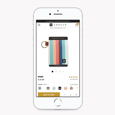 Thread Wallets Product Pages branding ecommerce web design webdesign website