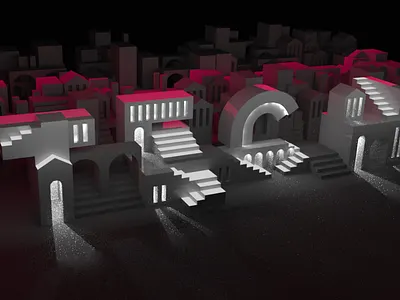 Typographic Architecture 3d animation architecture c4d cinema4d dark motion typography