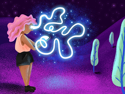 A Whole New World airbrush digital arts digital illustration digitalart illustration neon neon light