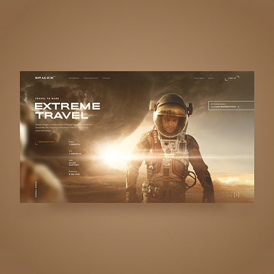 Travel to Mars dust interface marketing mars martian space spacex travel trip ui uiux ux