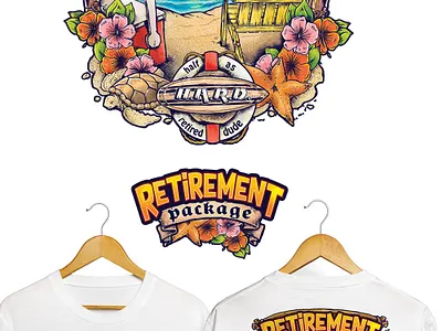 retirement package apparel art beach brand colorful customer detailed digital digitalart illustration lifestyle painted retired retirement sail sea turtle summer sun tshirt design veteran