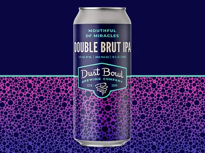 Mouthful of Miracles - Dust Bowl Brewing Co. beer brewery brut can craft beer gradient ipa package design packaging pattern
