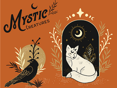 Mystic Creatures atx design graphic design illustrator logo designer logos mystical